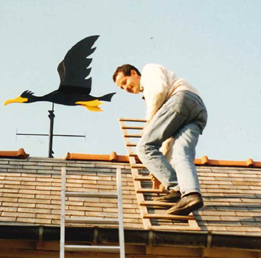 Gilles Gautier sur un toit